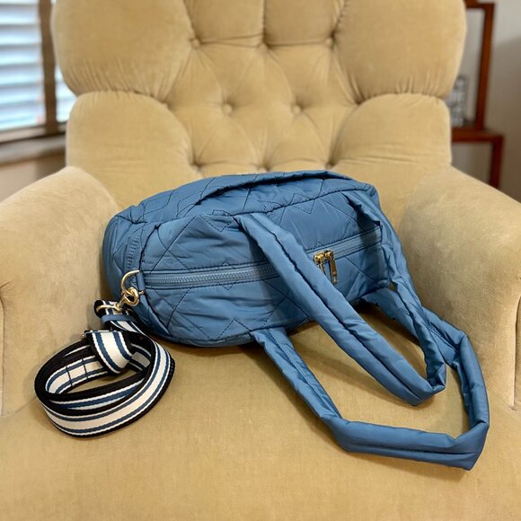 NEW Auth MARC JACOBS Nylon Diamond Quilted Weekender Puffer Satchel Bag - Picture 4 of 9